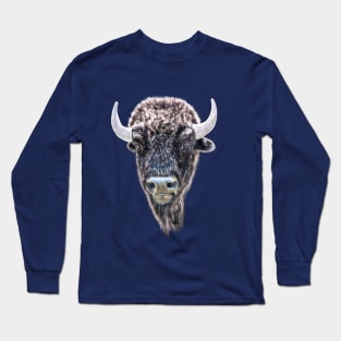 Buffalo Head Portrait Long Sleeve T-Shirt